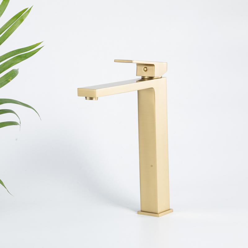 Высокий смеситель для раковины Frap H91-3 F1091-23 золотой сатин