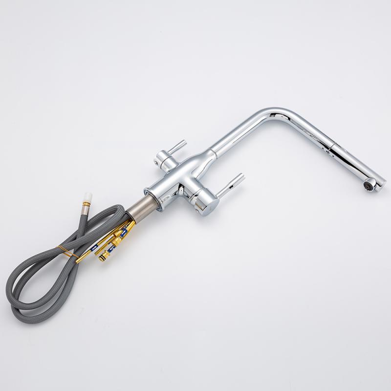 Вытяжной смеситель для кухни с фильтром Frap H96 F4396-30 хром