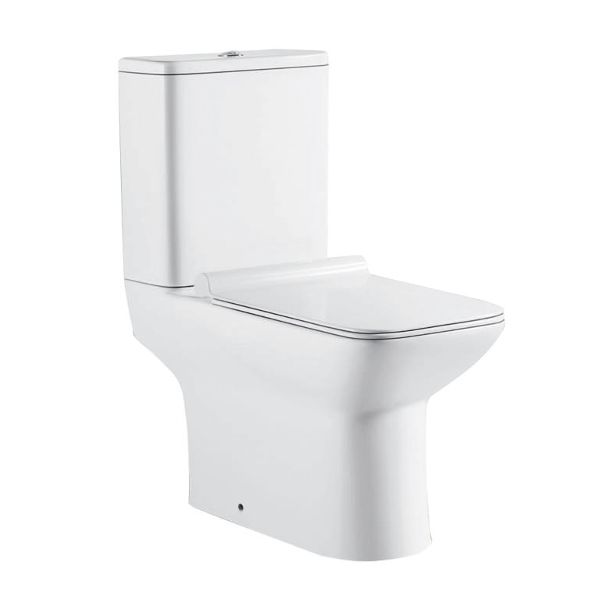 Унитаз-компакт безободковый Sole Quadro с крышкой Soft-close