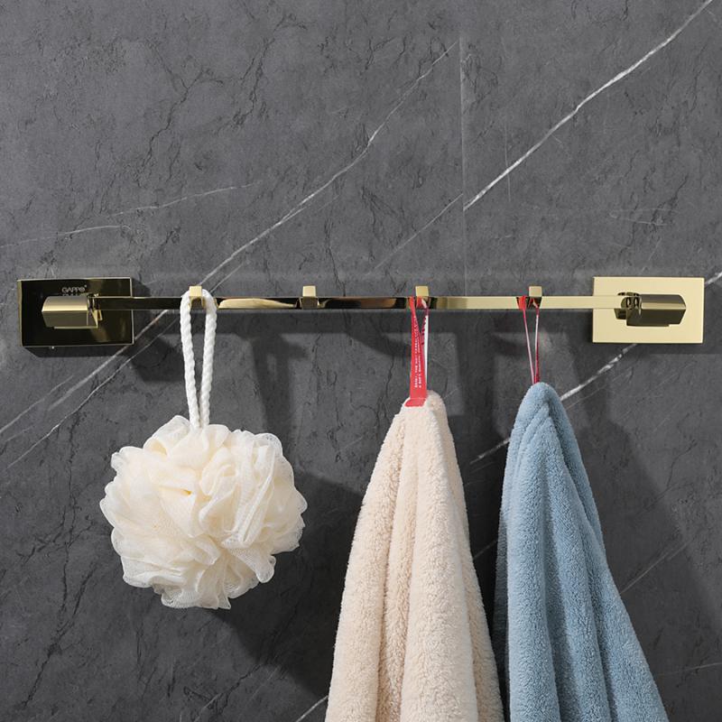 Планка с 4-мя крючками Gappo G07-3 G0716-43 золото