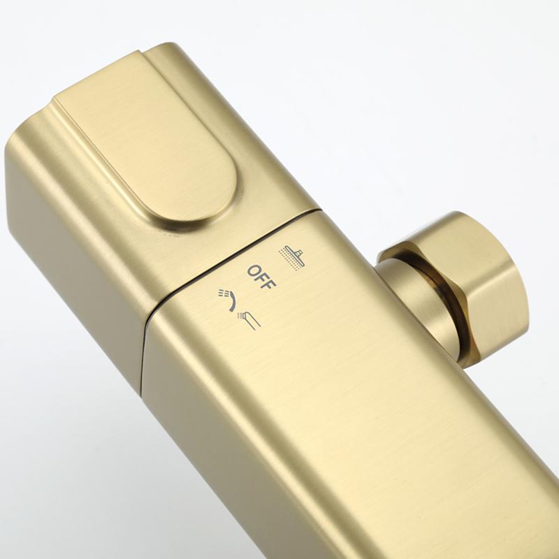 Душевая система с термостатом Gappo G91 G2491-3 золотой сатин