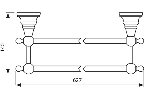 Полотенцедержатель Kaiser KH-4208 бронза