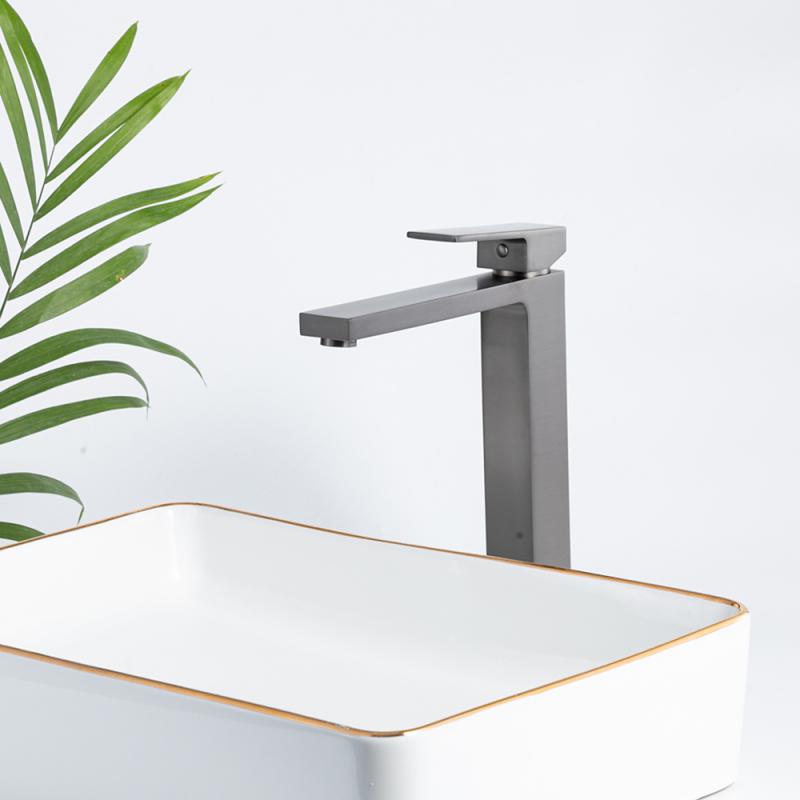 Высокий смеситель для раковины Frap H91-9 F1091-9 оружейная сталь