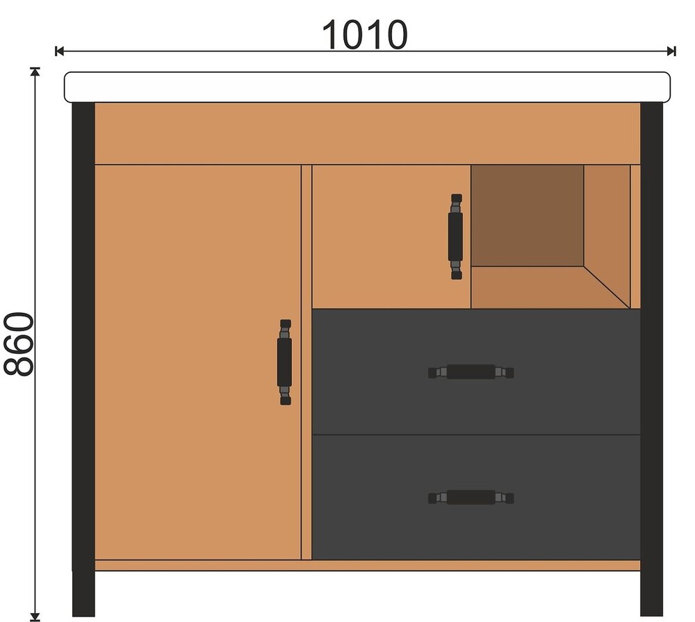 Напольная тумба EvaGold Fernanda 100 (ум. Миранда 100/Грэмми 100/Фостер 100)