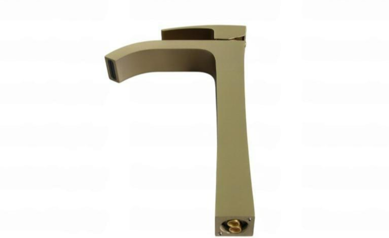 Высокий смеситель для раковины Gappo G07-33 G1007-233 золотой сатин