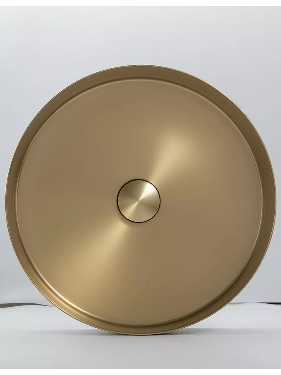 Накладная раковина D40 с донным клапаном Gappo GX101-3 золотой сатин