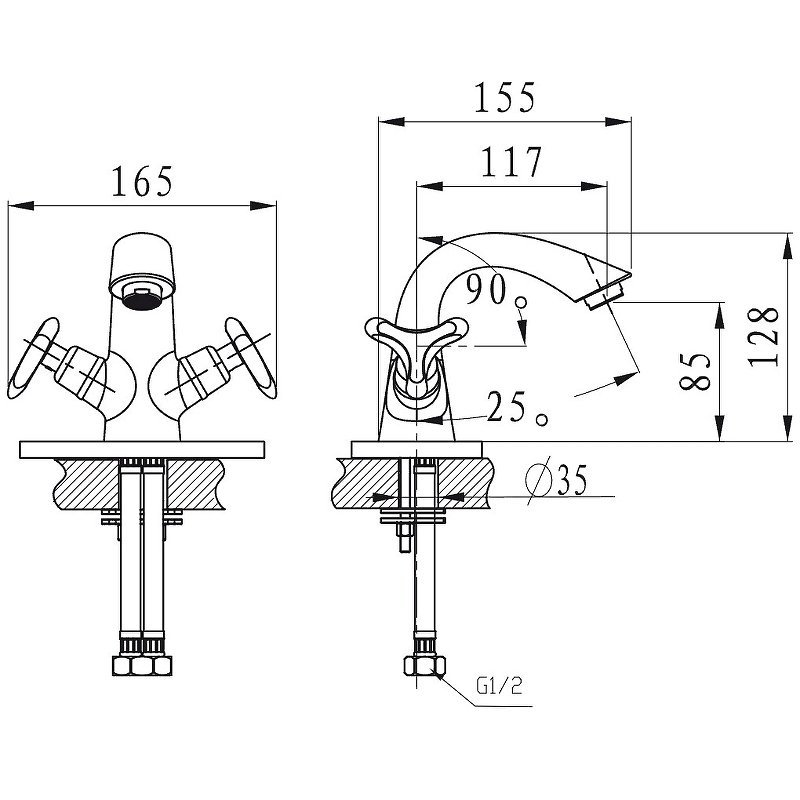 Смеситель для раковины Kaiser Trio 57011