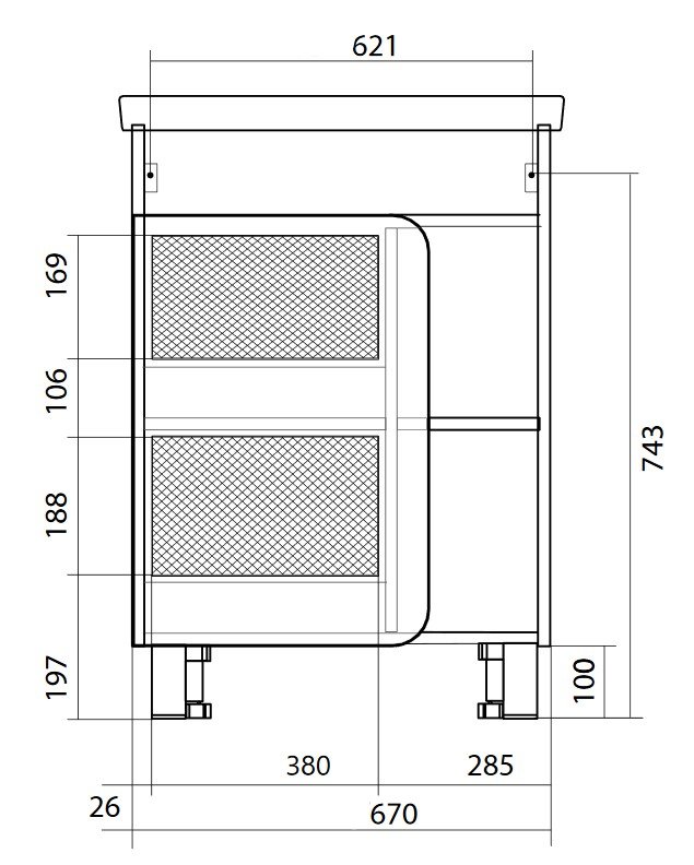 Тумба 1Marka Nuvo 70Н 1д. Дуб Сонома