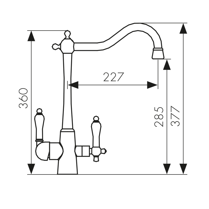 Смеситель для кухни с встроенным краном под питьевую воду Kaiser 31844