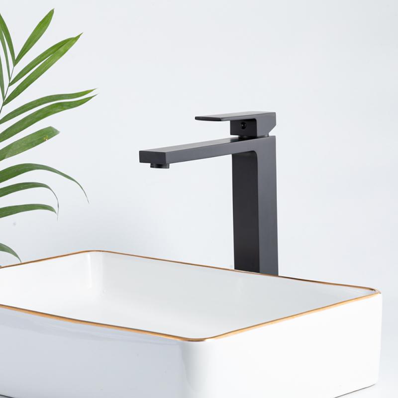 Высокий смеситель для раковины Frap H91-6 F1091-6 черный