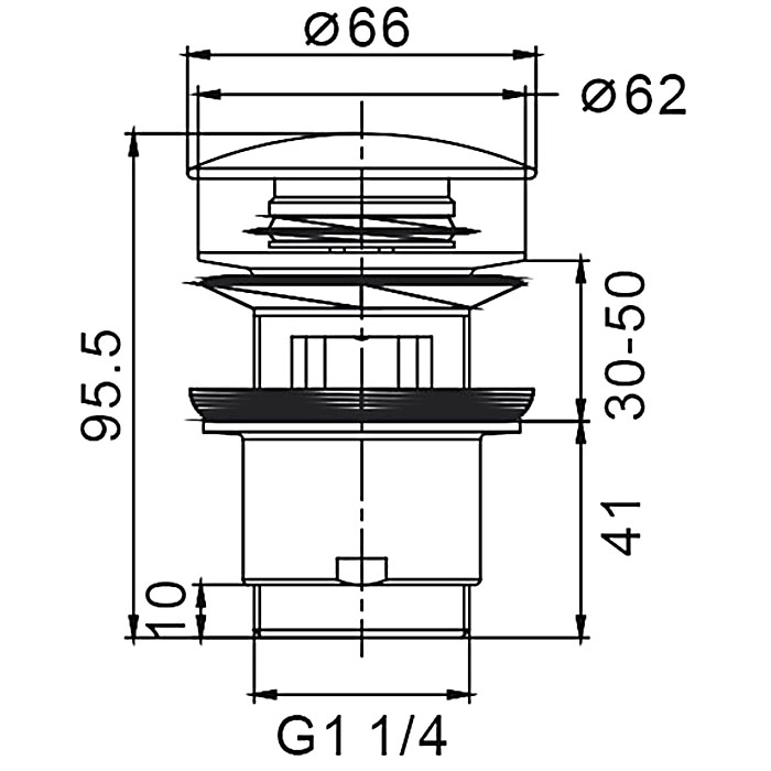 Донный клапан с переливом с белой крышкой Frap F60-8