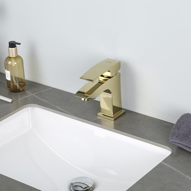 Смеситель для раковины Gappo G07-3 G1007-13 золото