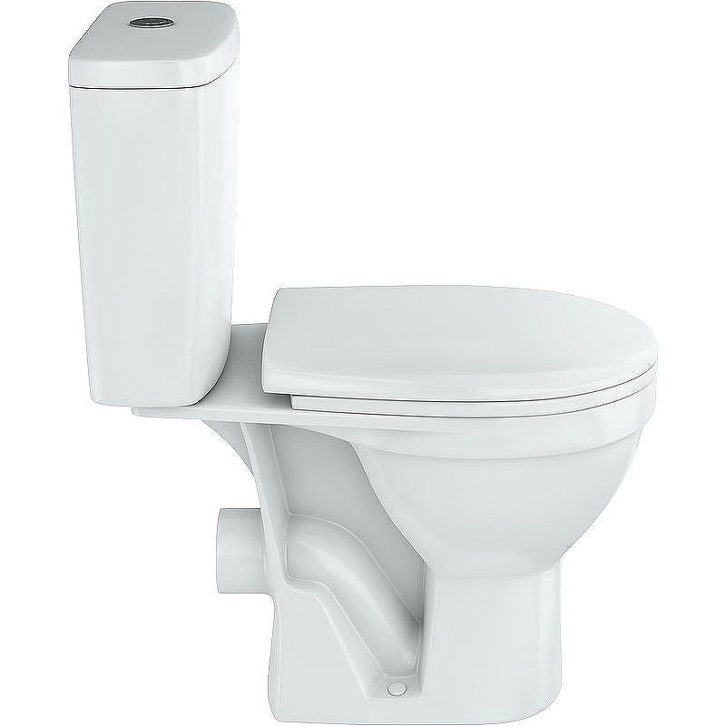 Унитаз-компакт Rosa Рим белый, универсальный выпуск, сиденье микролифт