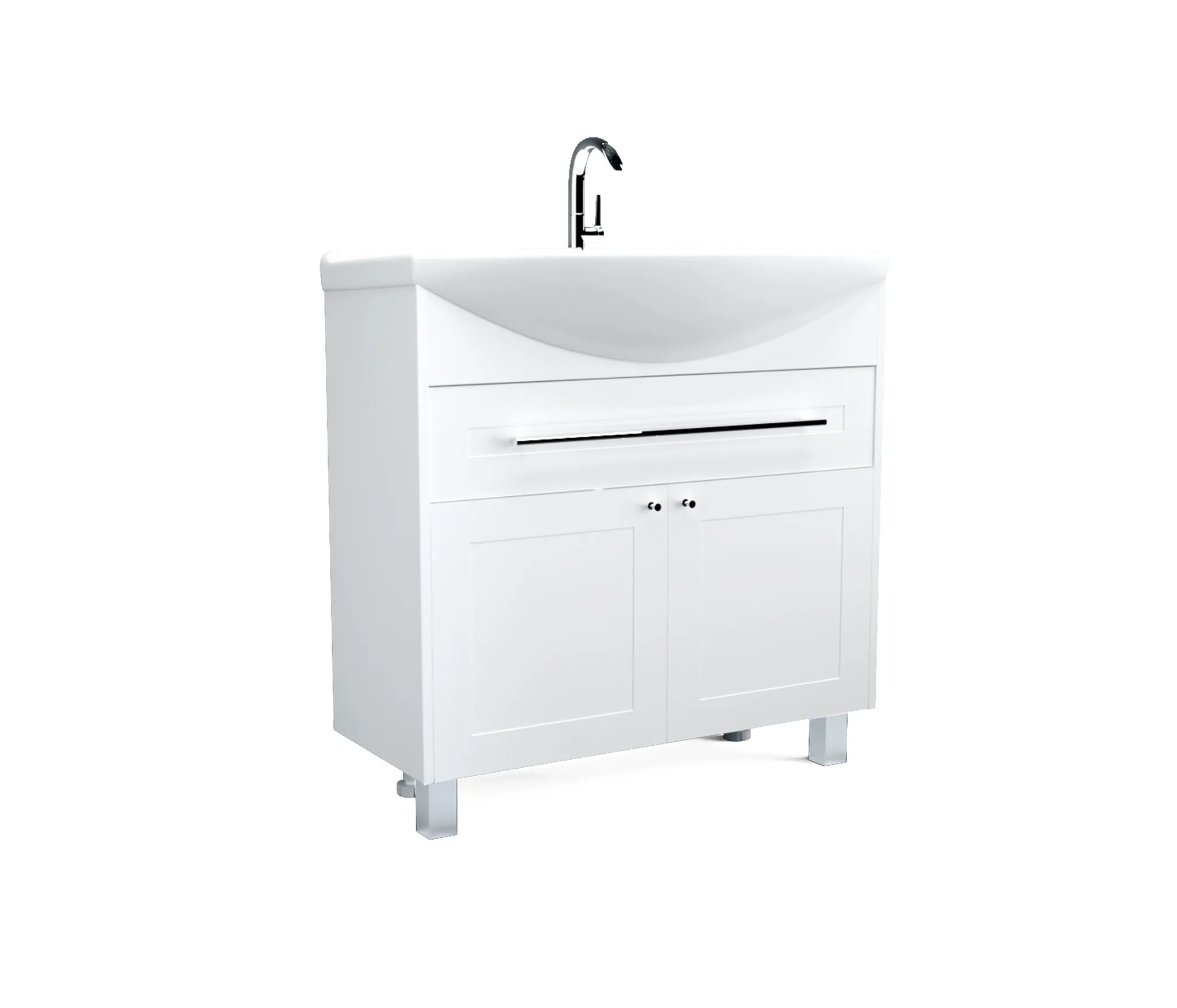 Тумба 1Marka Lina Classic New 85Н 1в.я 2д Белый глянец