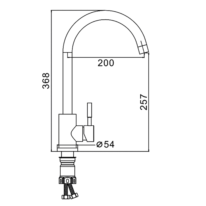 Смеситель для кухни Frap H899 F40899-9 оружейная сталь