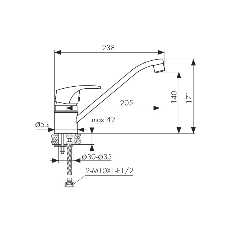 Смеситель для кухни Kaiser Leon 19300