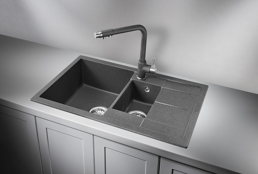 Кухонная мойка Granula GR-7802 Графит (черно-серый)
