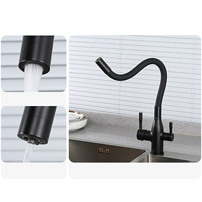 Смеситель для кухни с гибким изливом Frap H69 F4396-6 черный