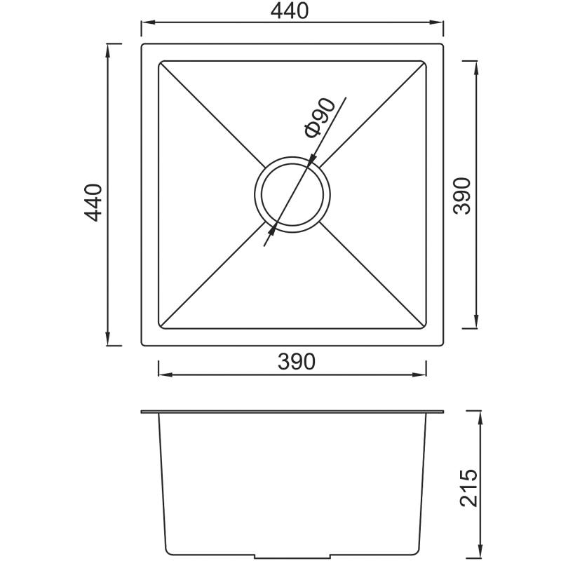 Мойка для кухни с коландером из нержавеющей стали Gappo GS4444-6 черная