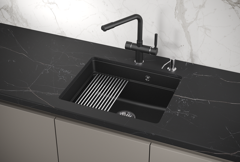 Кухонная мойка Granula KS-5501U Шварц (черный металлик)