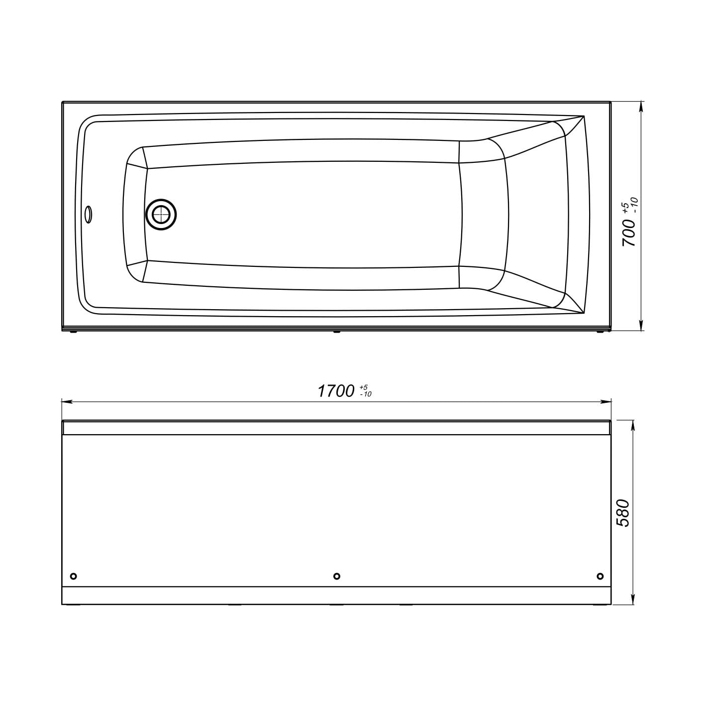 Прямоугольная ванна Nova Style 170*70