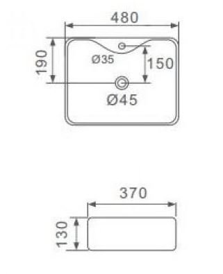 Накладная раковина Gappo 48 GT206 белая