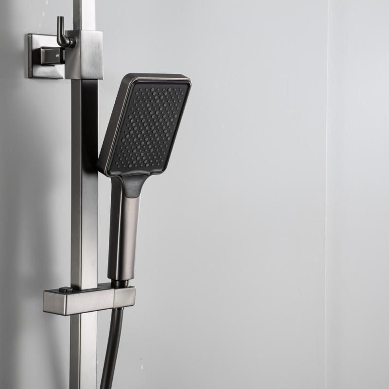 Душевая система Frap H90-9 F2490-9 оружейная сталь