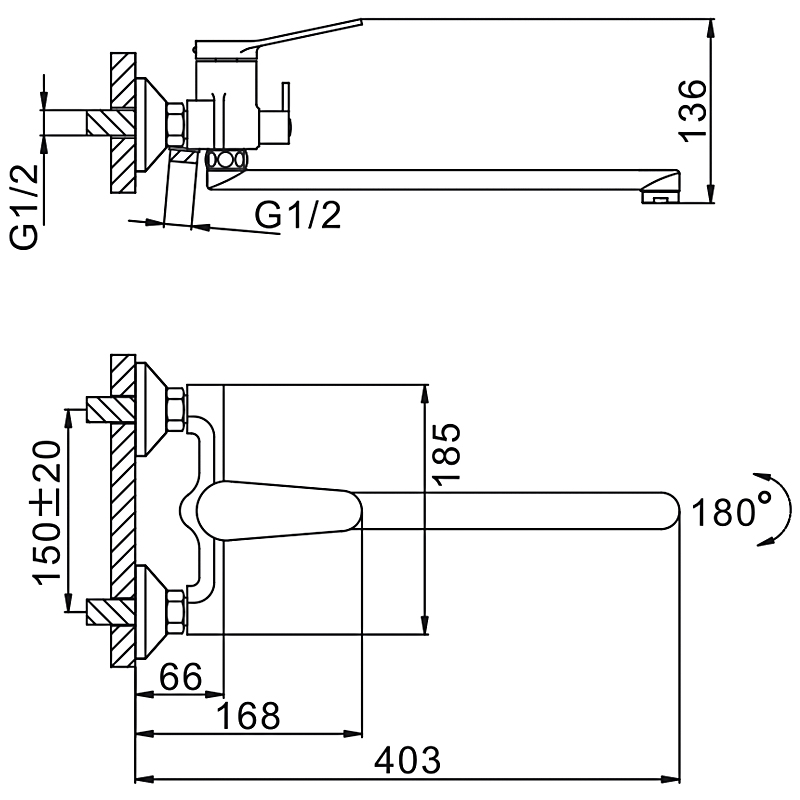 Смеситель для ванны Frap H45 F2245 белый-хром