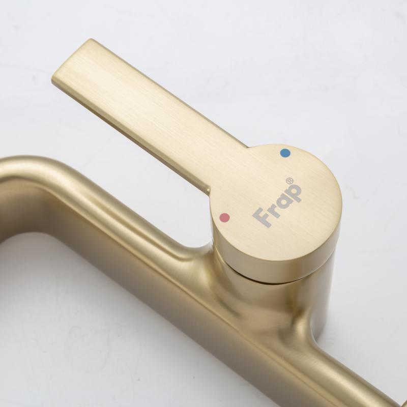 Смеситель для раковины Frap H88-3 F1088-3 золотой сатин