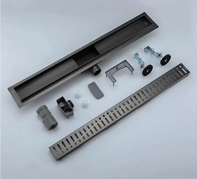 Душевой трап 60 см с комбинированным затвором Gappo G86007-39 оружейная сталь