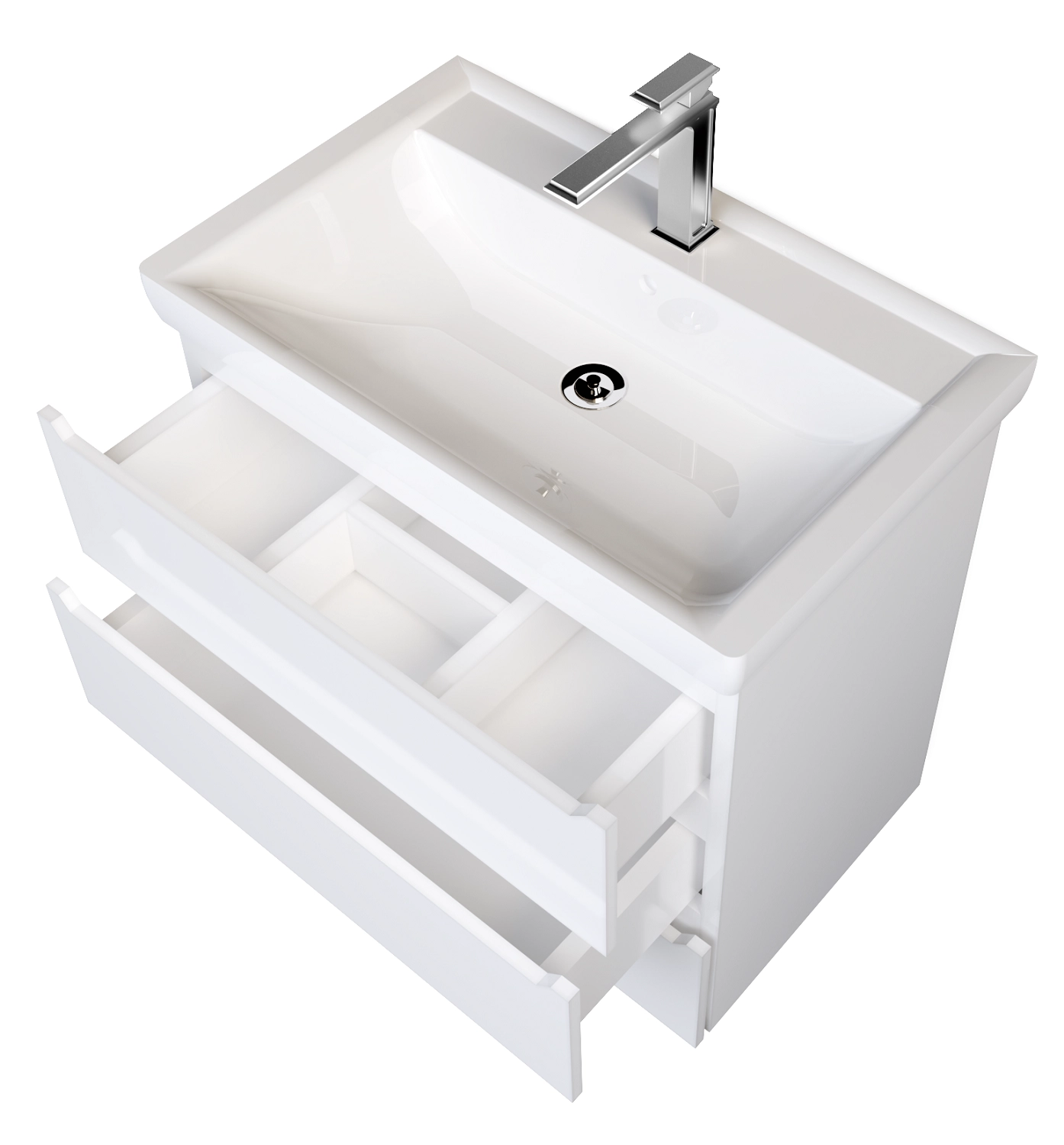 Тумба 1Marka Кода 80Н 3в.я. Белый глянец, МДФ