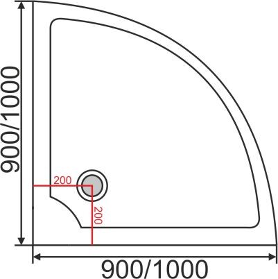Поддон акриловый EvaGold ABS07 100*100 полукруглый (с сифоном)
