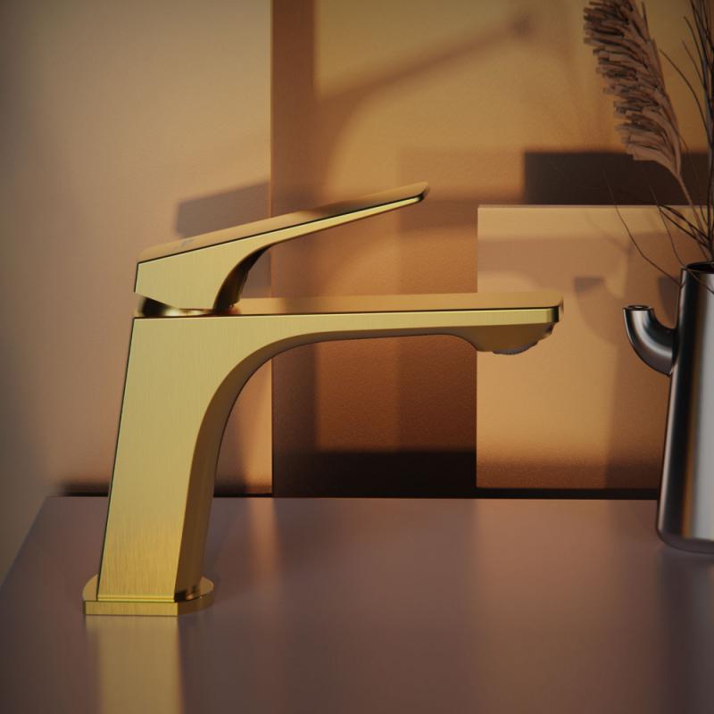 Смеситель для раковины Frap H87-3 F1087-3 золотой сатин