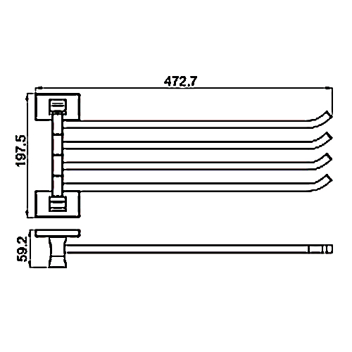 Полотенцедержатель поворотный Gappo G07-6 G0714-6 черный
