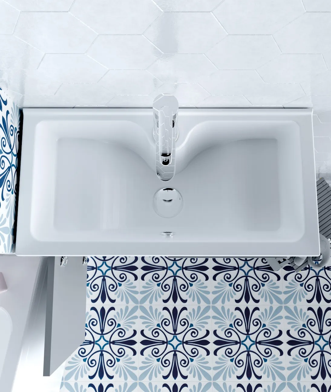 Тумба с раковиной 1Marka Lido 60Н 1д. Белый глянец