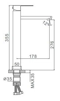 Высокий смеситель для раковины Frap H802 F10802-2