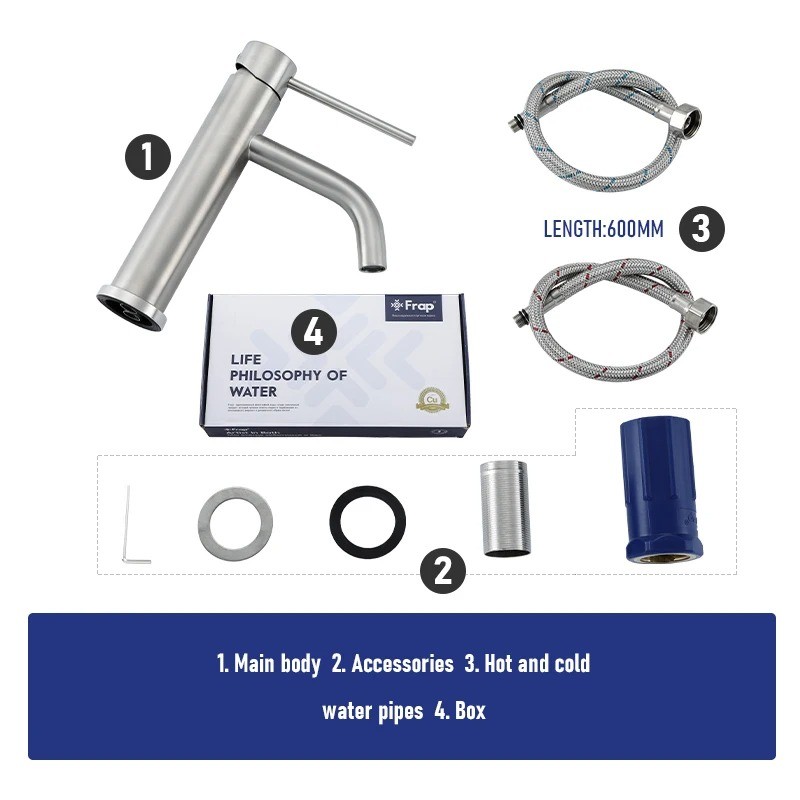 Смеситель для раковины Frap H807 F10807 сталь