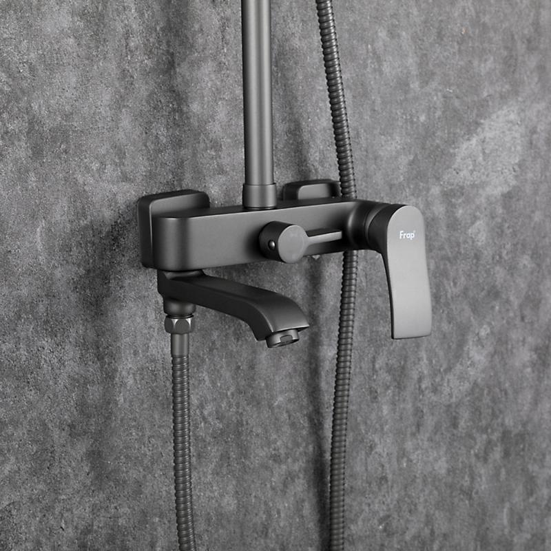 Душевая система Frap H75-9 F2475-9 оружейная сталь