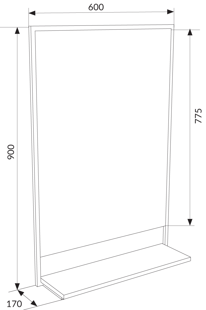 Зеркало 1Marka Grunge Loft 60П