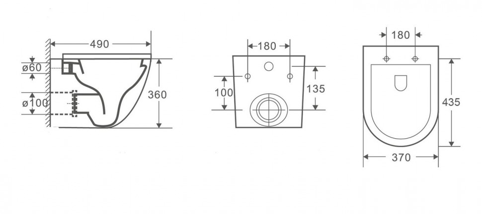 Подвесной унитаз CeramaLux 2197MW белый матовый