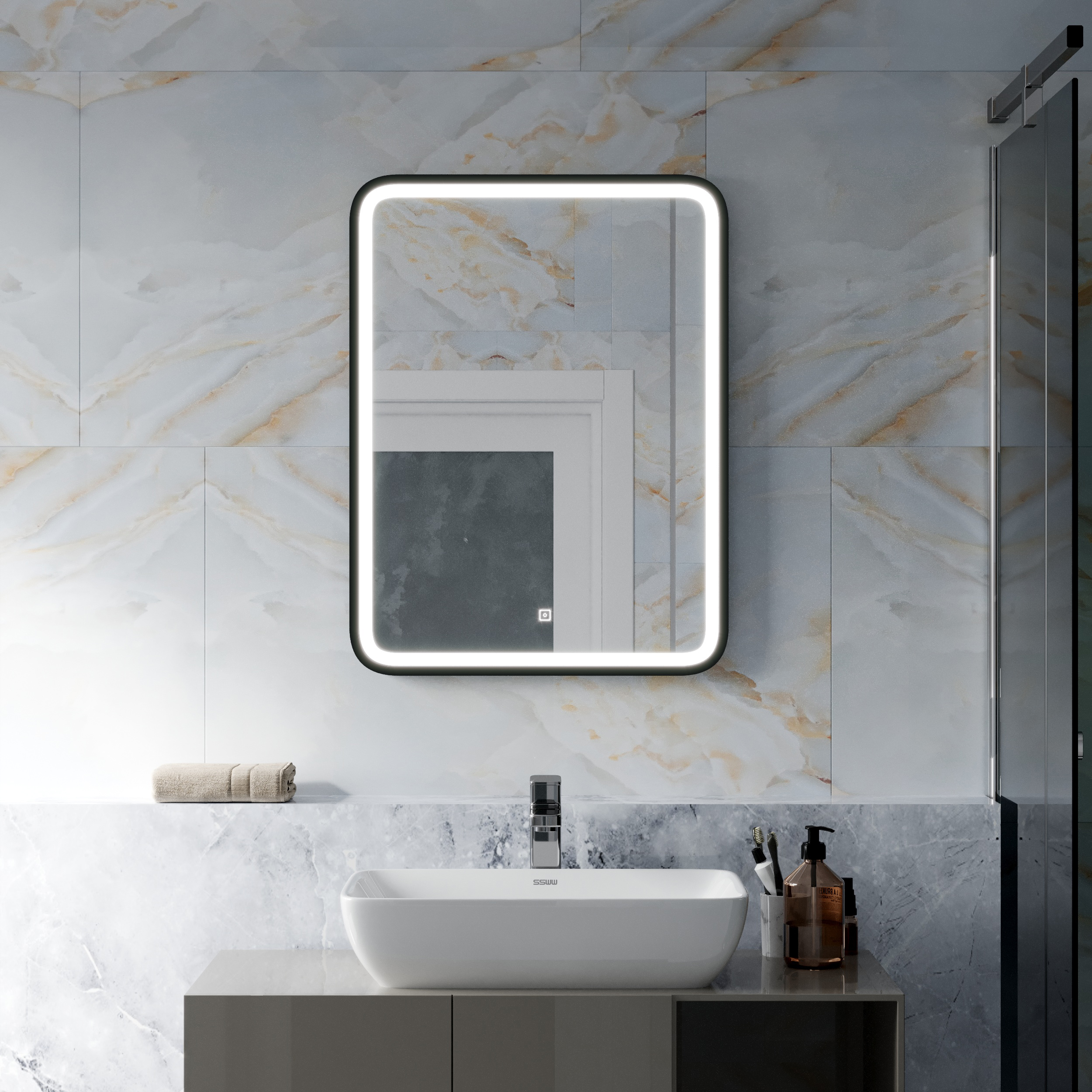 Зеркало с подсветкой Continent Premier Black 600*800
