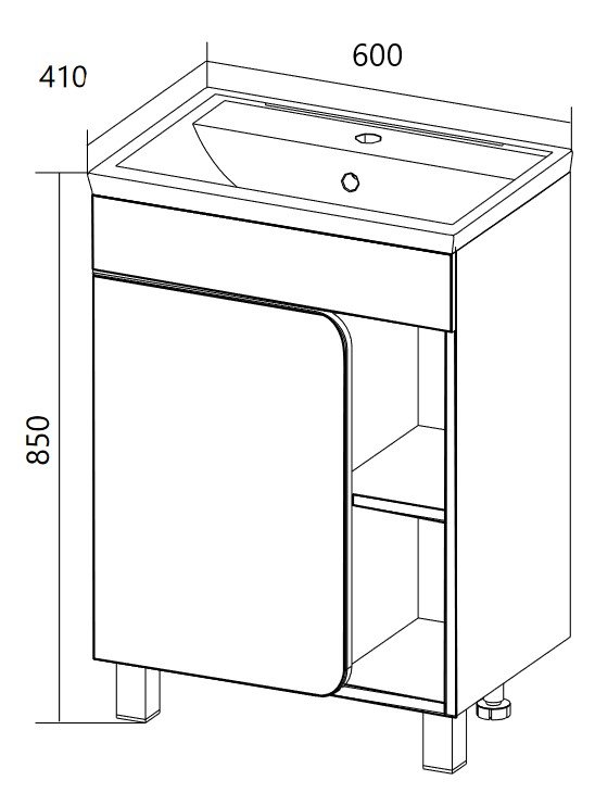 Тумба 1Marka Nuvo 60Н 1д. Дуб Сонома
