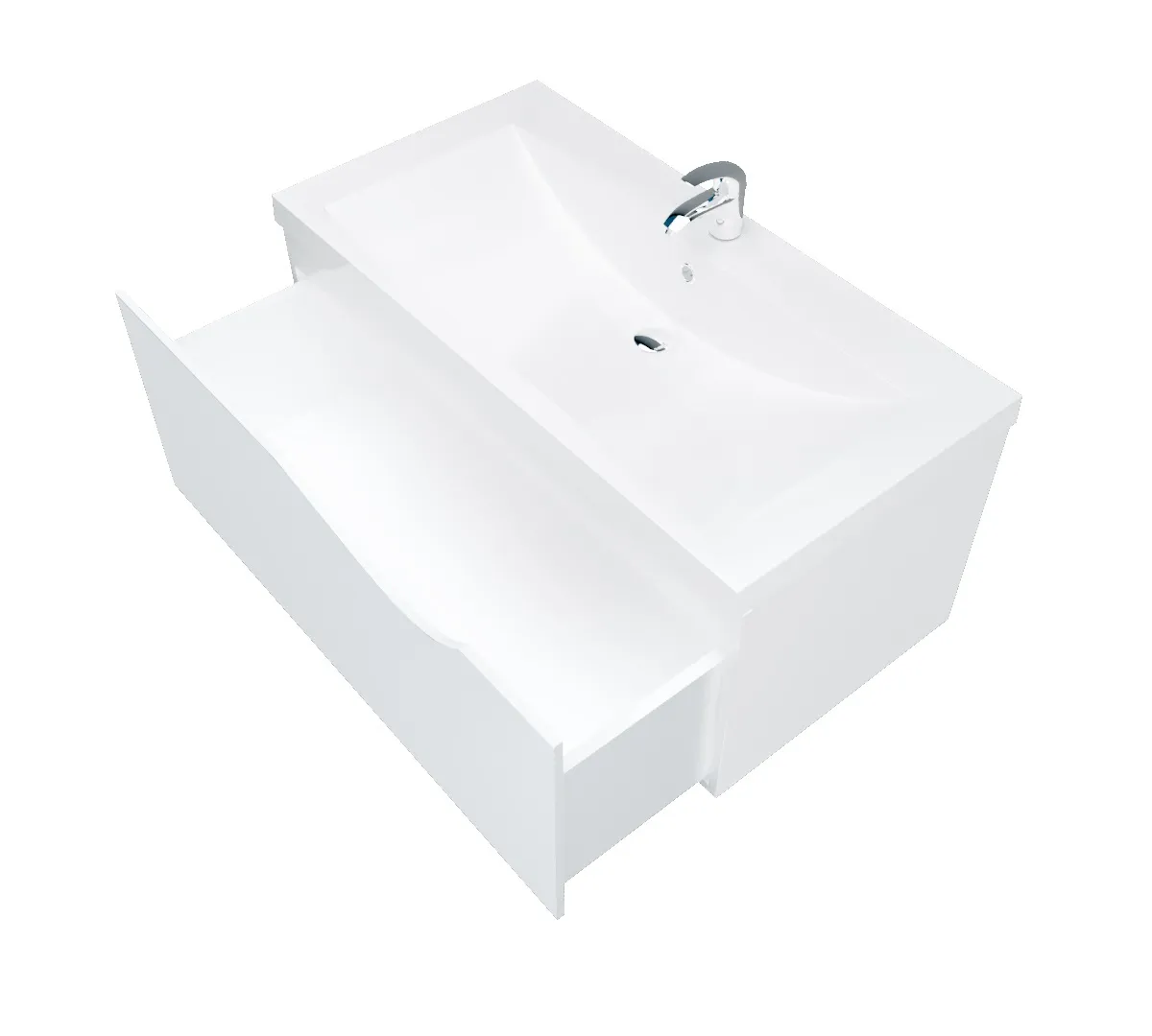 Тумба 1Marka Этюд 90П 1в.я. Белый глянец