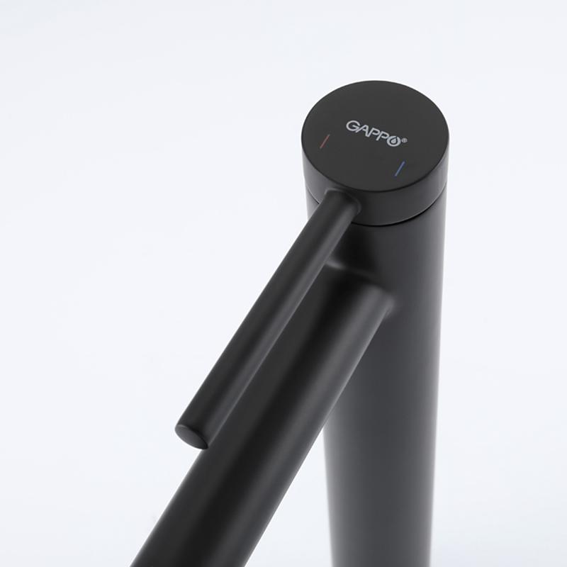 Высокий смеситель для раковины Gappo G06-6 G1006-26 черный