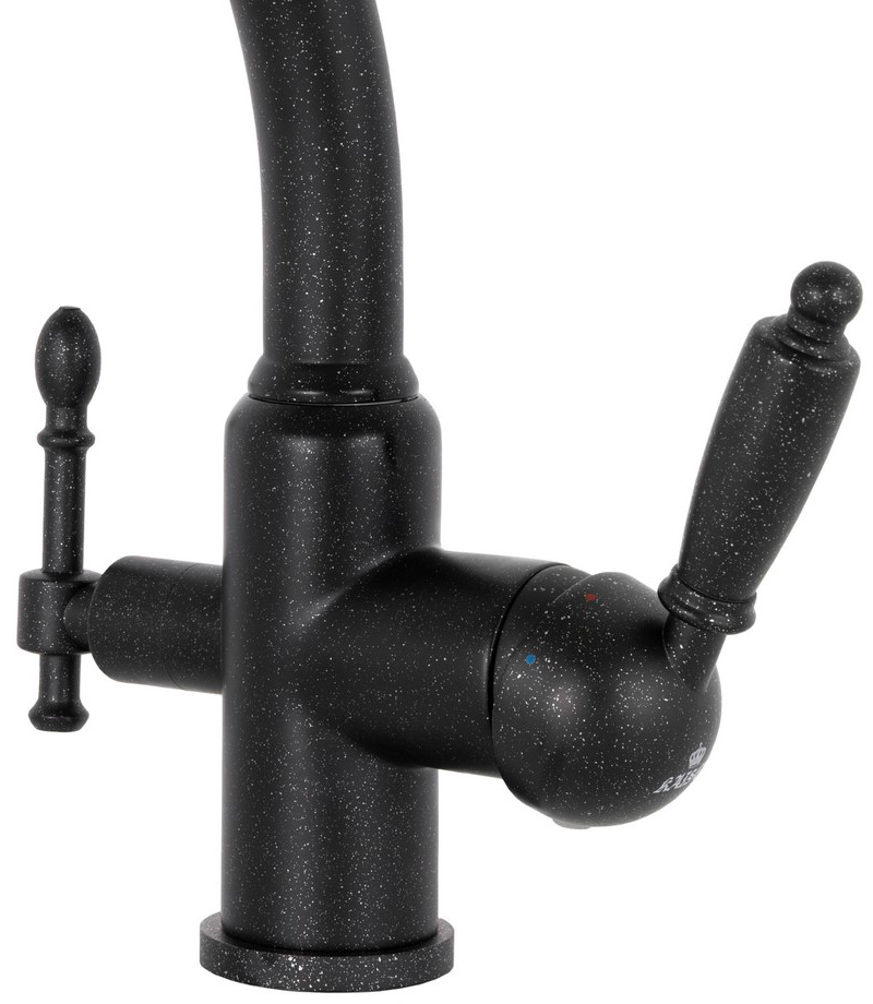 Смеситель для кухни с встроенным краном под питьевую воду Kaiser Vincent 31244-5 Black Pearl