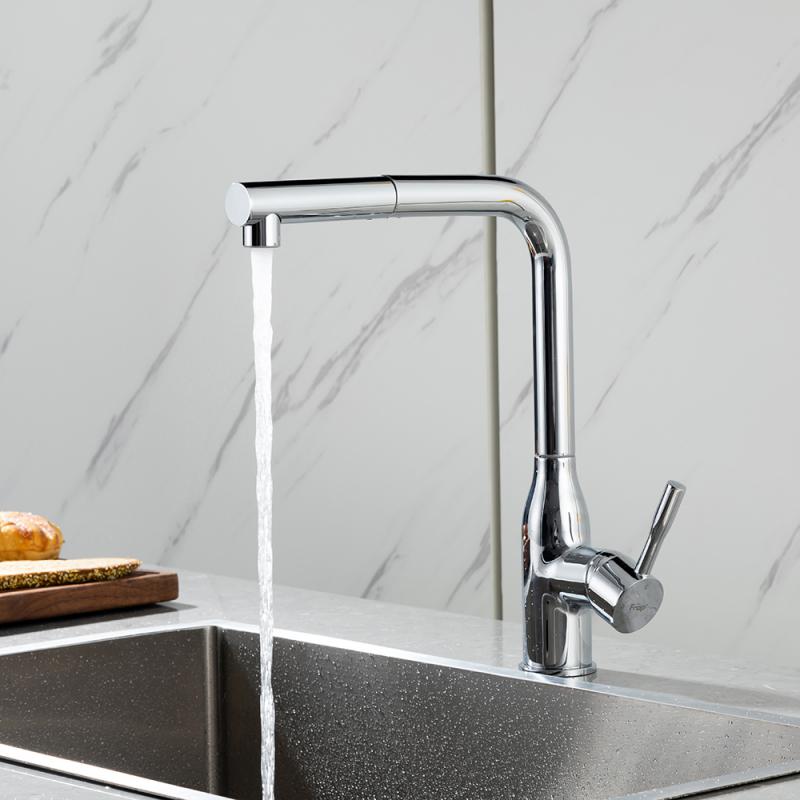 Вытяжной смеситель для кухни Frap H97 F6096 хром