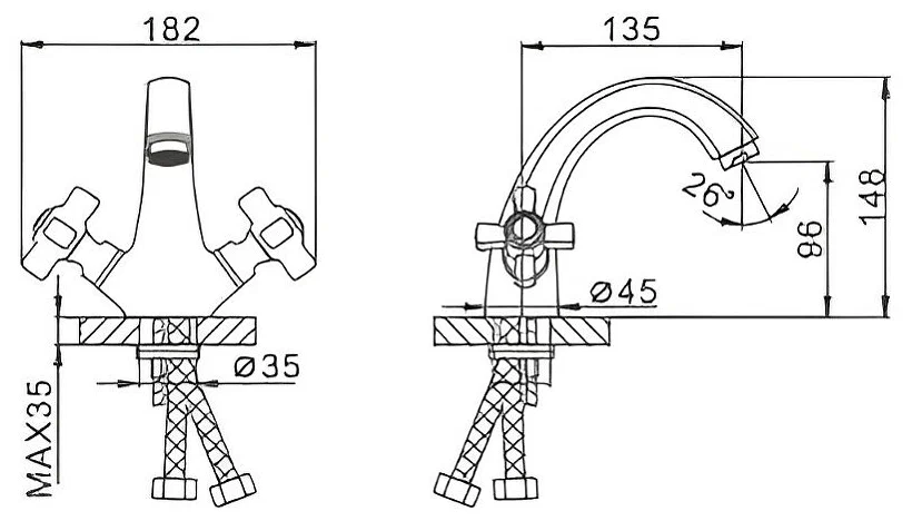 Смеситель для раковины Frap F1018