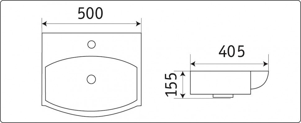 Подвесная раковина CeramaLux 50 NC 78014CMB Черная матовая