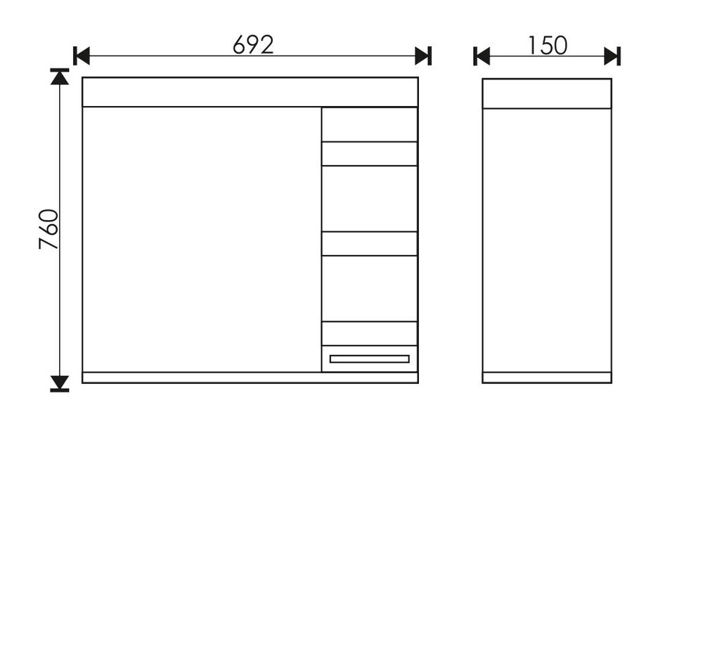Шкаф-зеркало EvaGold Fantasy 70 белое дерево