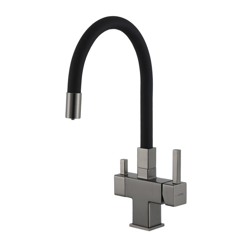 Смеситель для кухни с фильтром Gappo G95 G4395-39 оружейная сталь